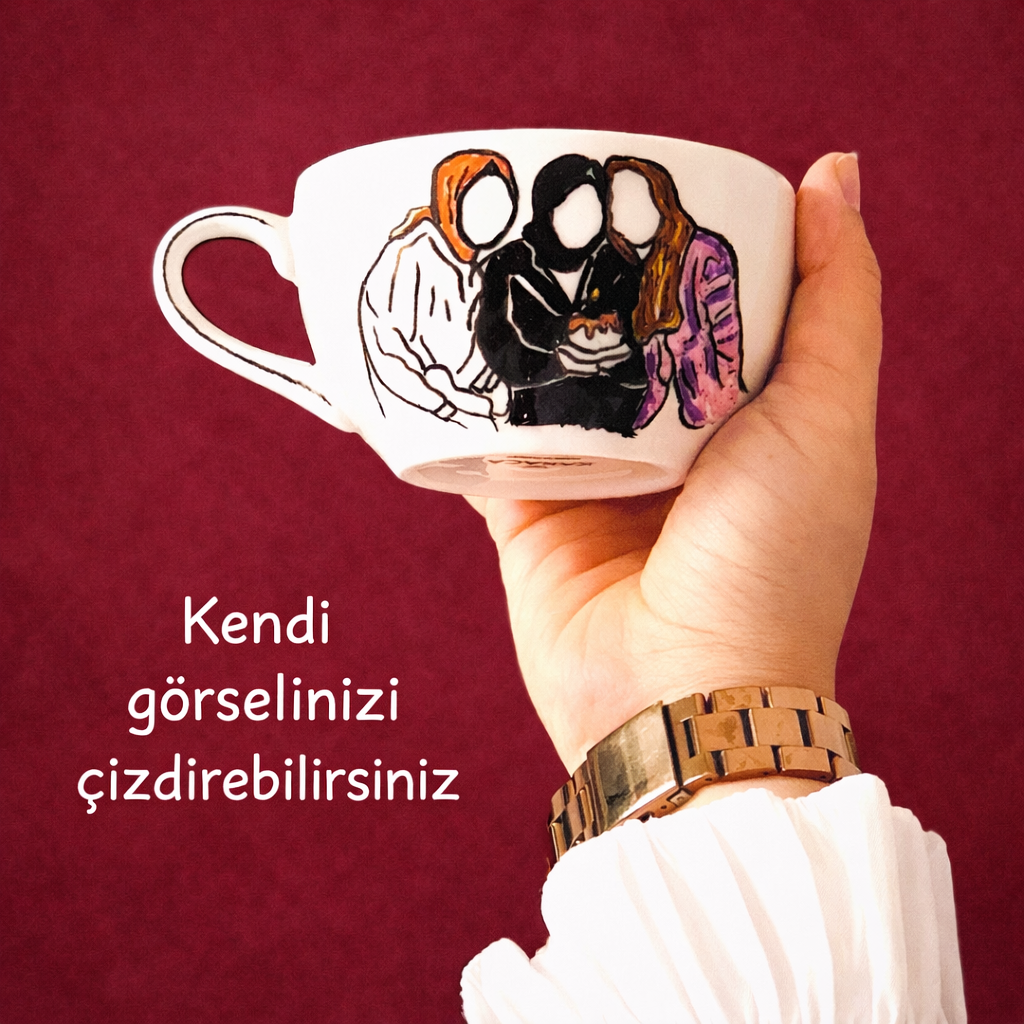 Özel Kişiselleştirilebilir El Boyaması Fincan (Fotoğraf Çizimli)